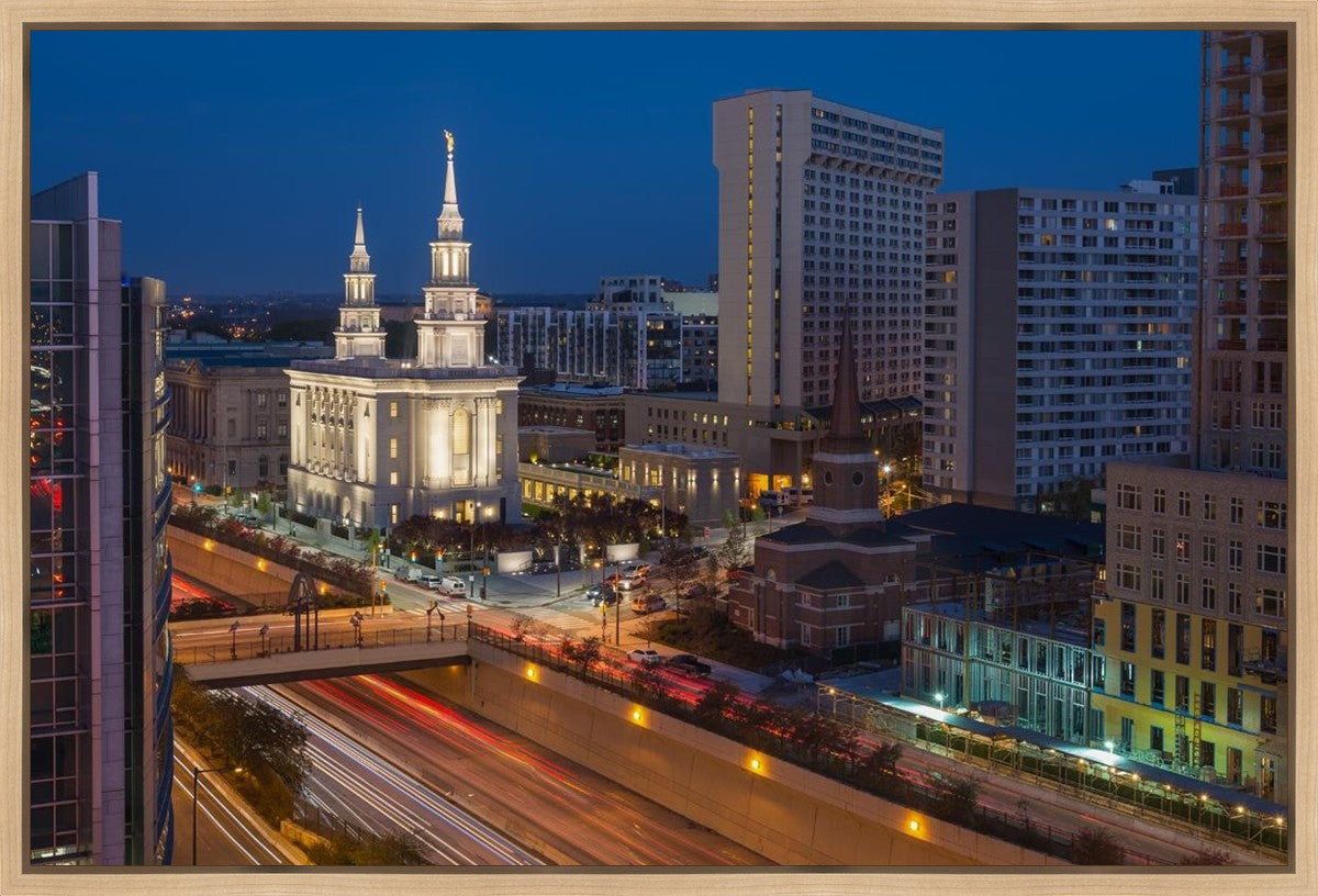 Philadelphia Temple Nightlife Gallery Wrap