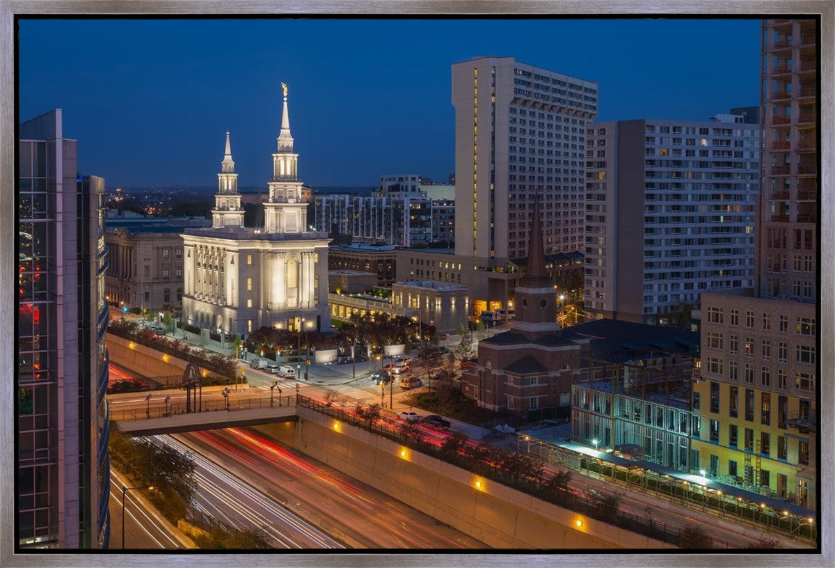 Philadelphia Temple Nightlife Gallery Wrap