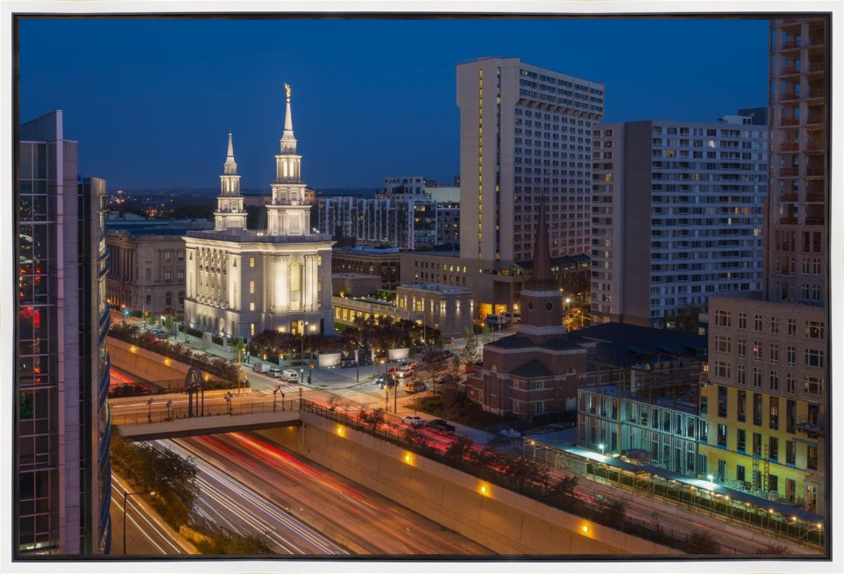 Philadelphia Temple Nightlife Gallery Wrap