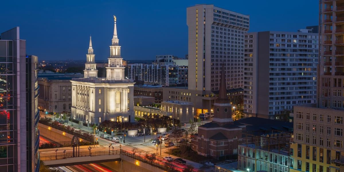Philadelphia Temple Nightlife Gallery Wrap