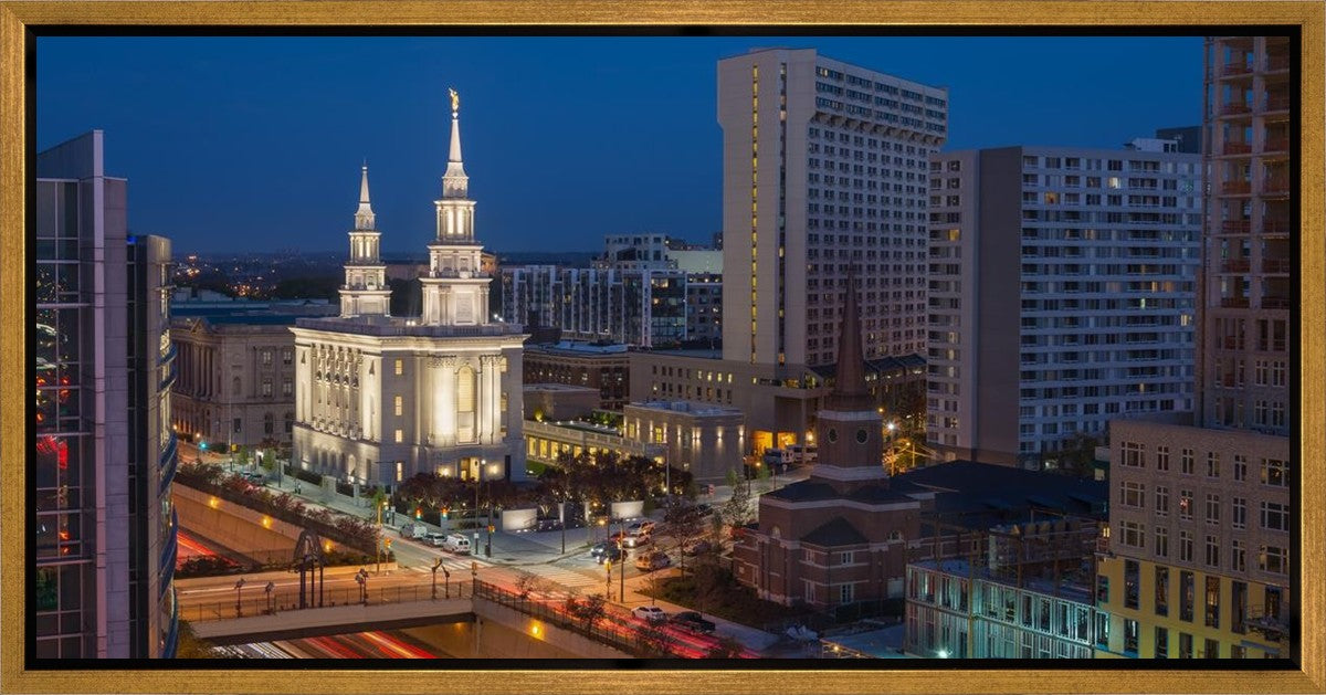 Philadelphia Temple Nightlife Gallery Wrap