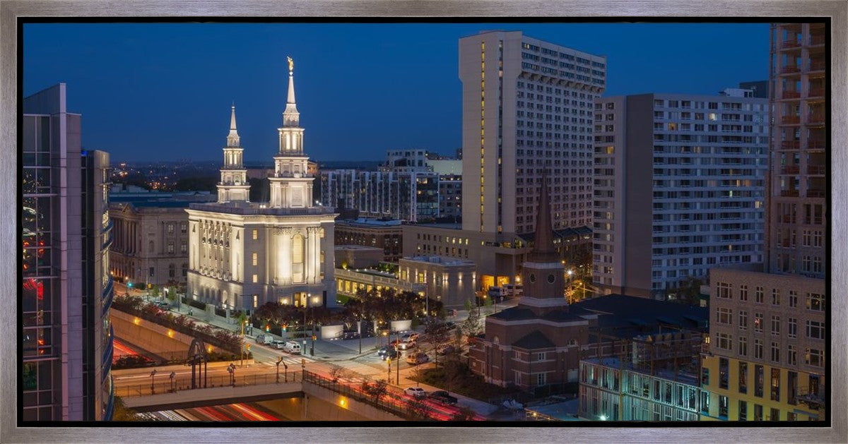 Philadelphia Temple Nightlife Gallery Wrap