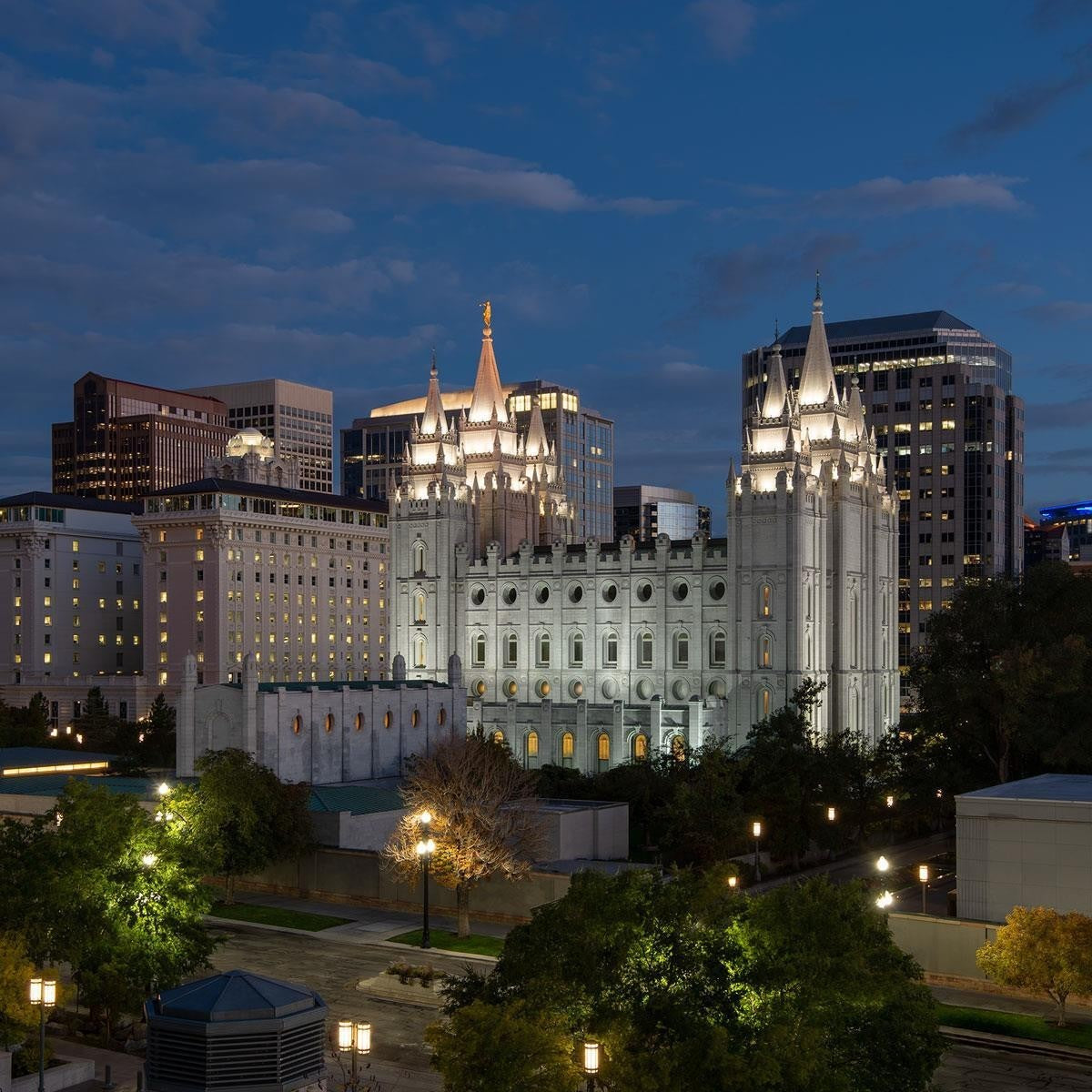 Salt Lake Temple Late Sunset Gallery Wrap