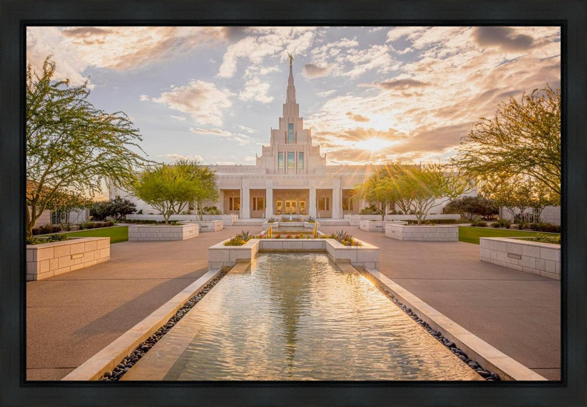 Phoenix Temple Golden Reflections Gallery Wrap