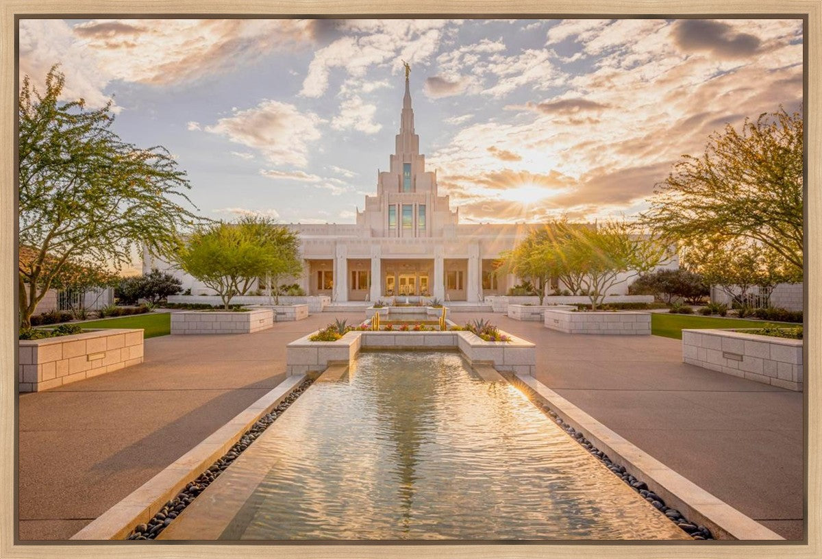 Phoenix Temple Golden Reflections Gallery Wrap