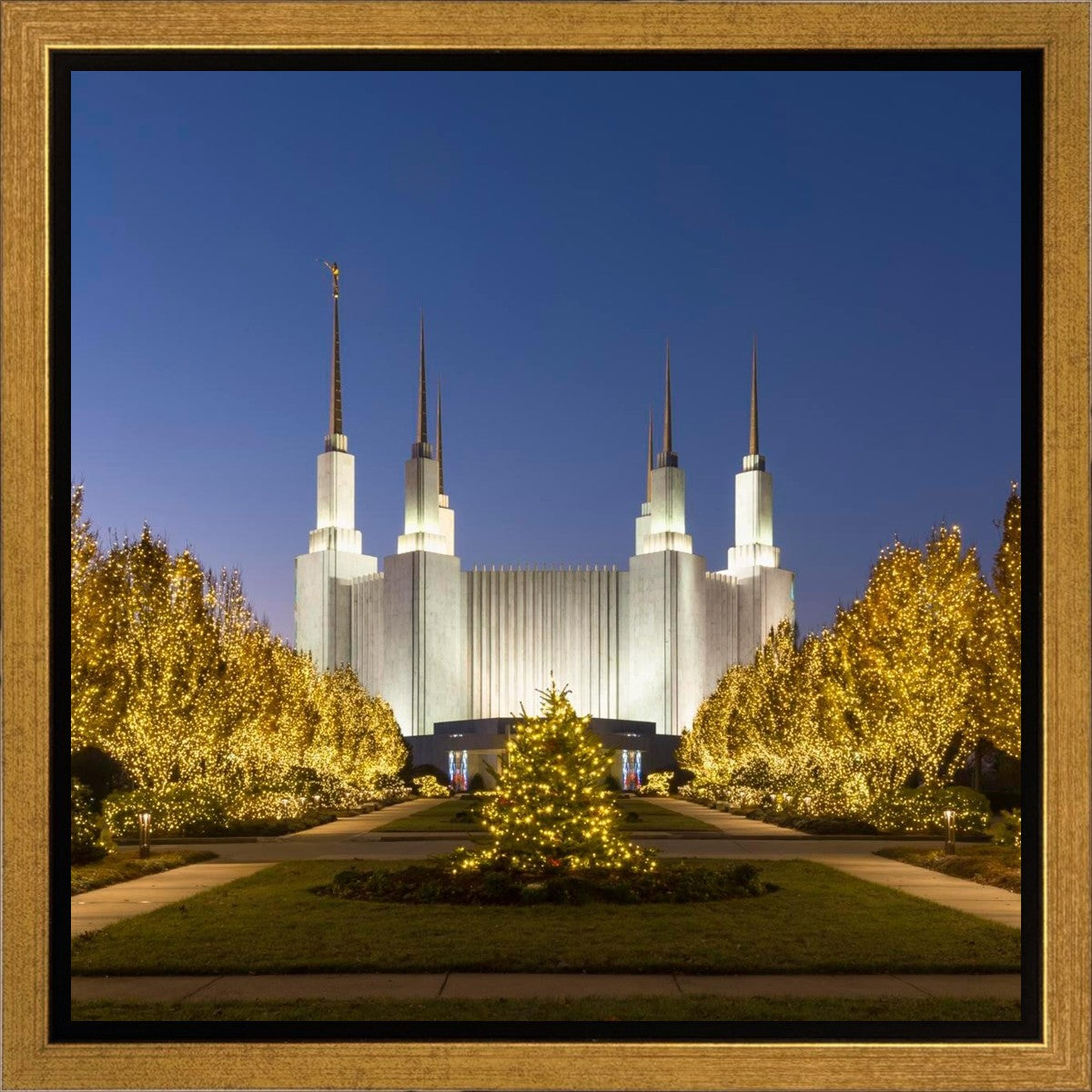 Washington DC Golden Christmas Gallery Wrap