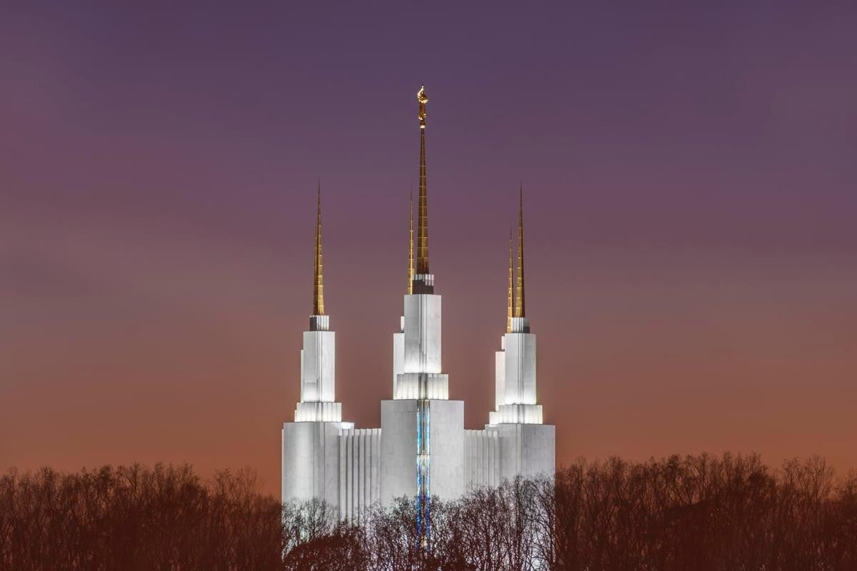 Washington DC Temple Evening Glow Gallery Wrap