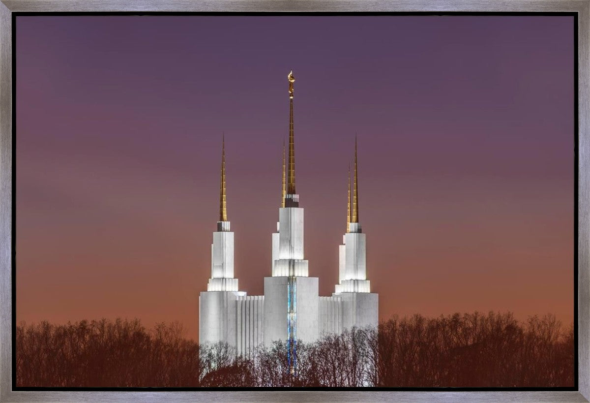 Washington DC Temple Evening Glow Gallery Wrap