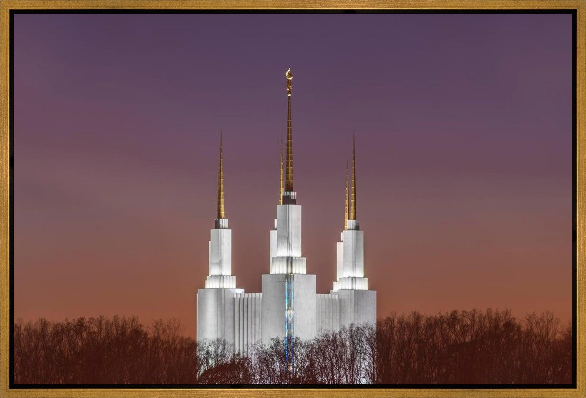 Washington DC Temple Evening Glow Gallery Wrap