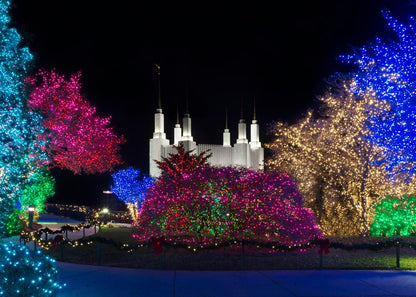 Washington DC Temple Colorful Christmas