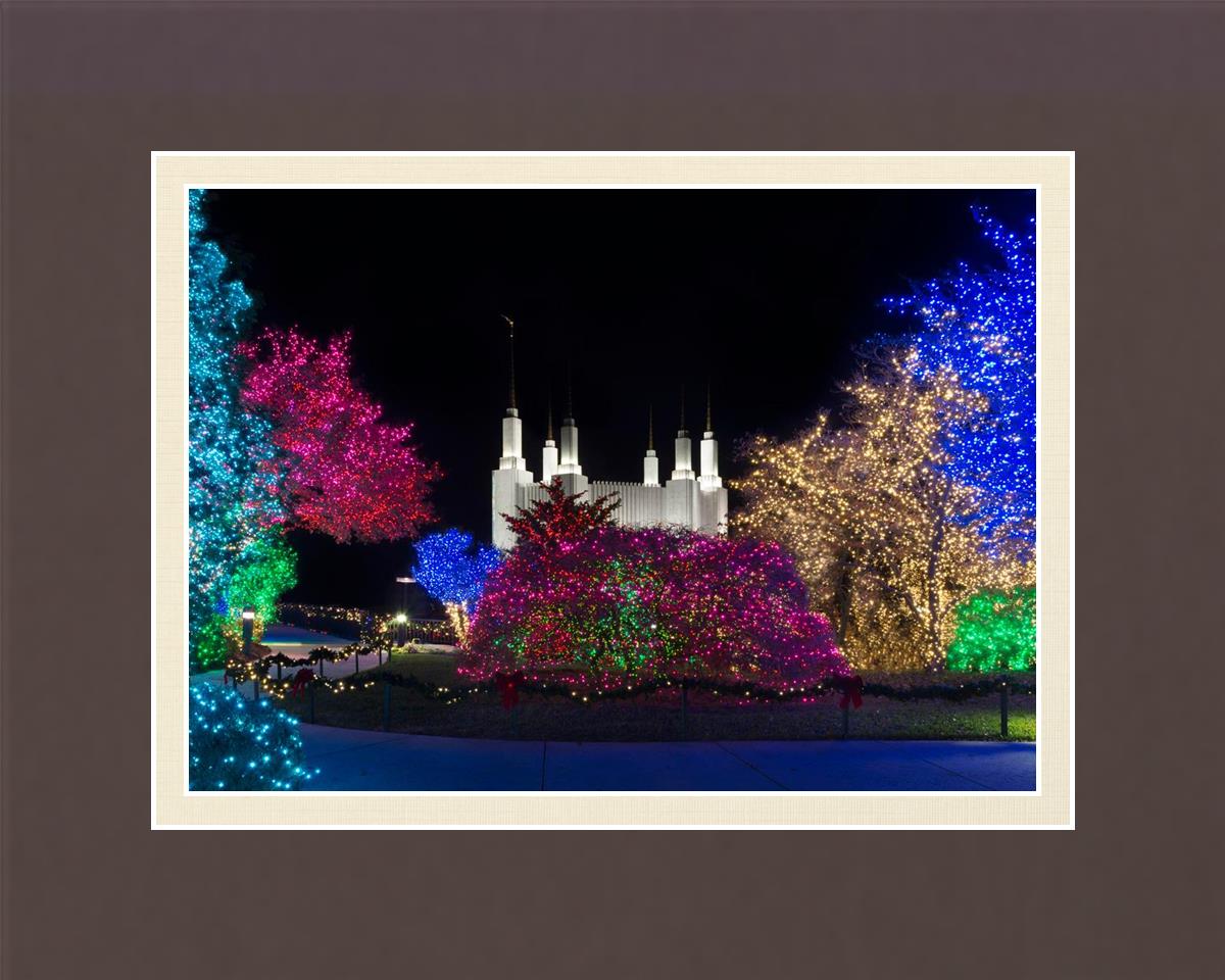 Washington DC Temple Colorful Christmas