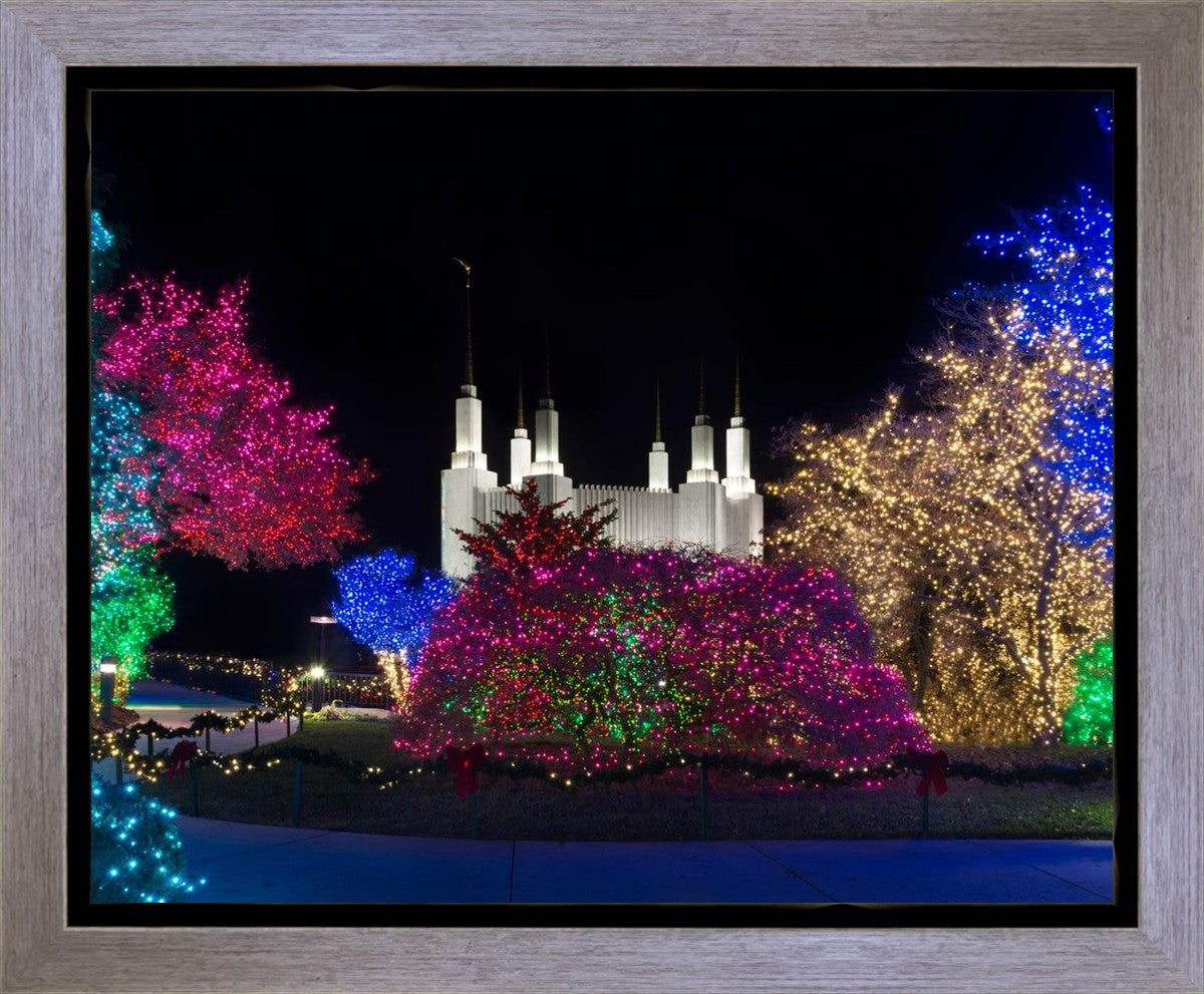 Washington DC Temple Colorful Christmas Gallery Wrap