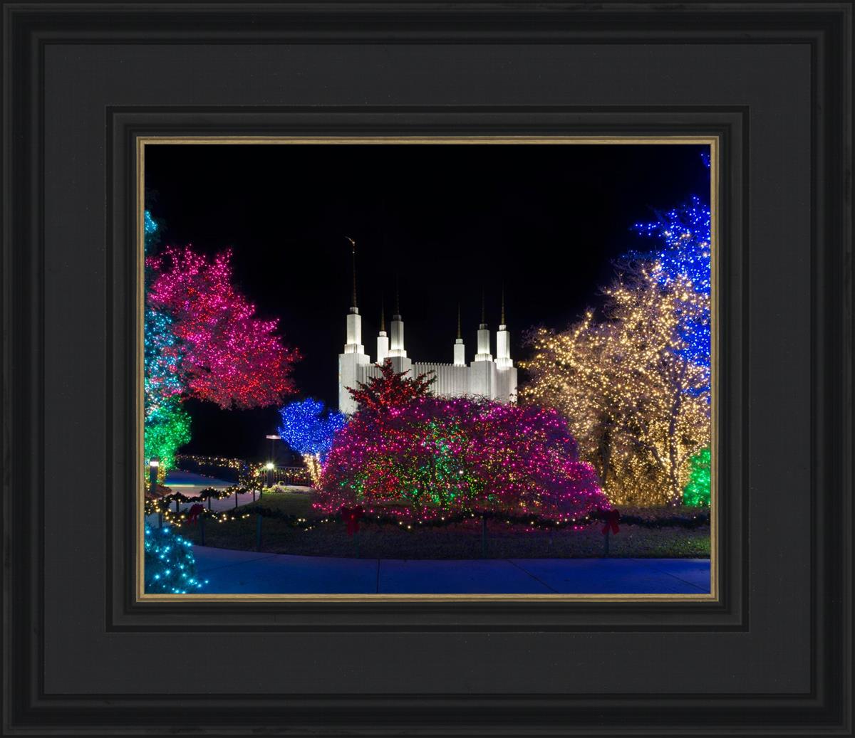 Washington DC Temple Colorful Christmas