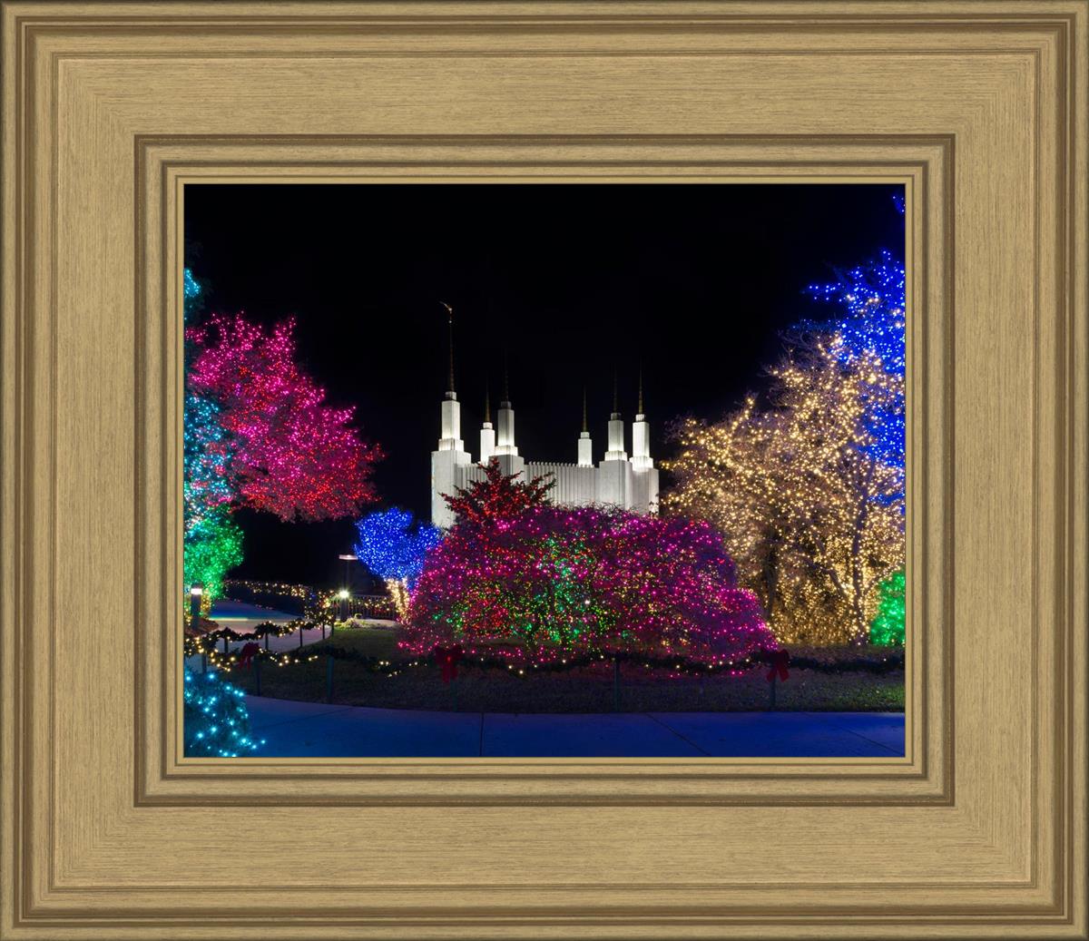 Washington DC Temple Colorful Christmas
