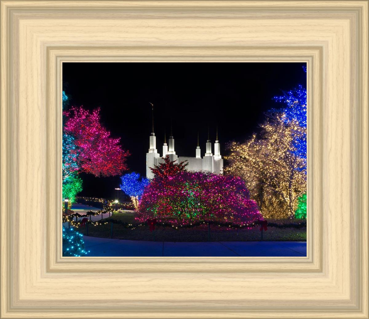 Washington DC Temple Colorful Christmas