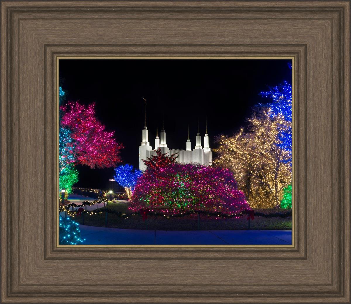 Washington DC Temple Colorful Christmas