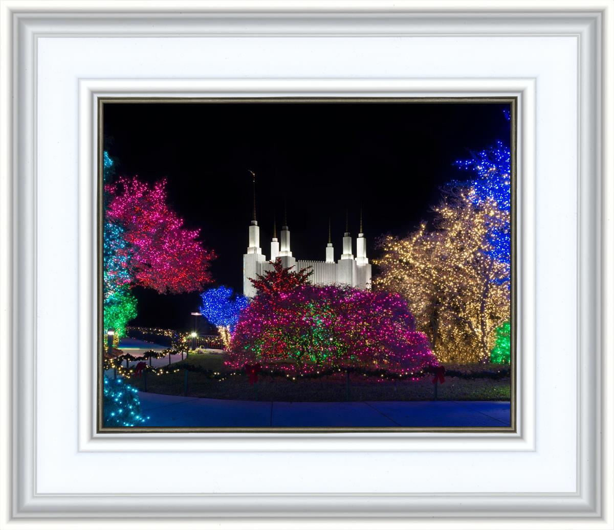 Washington DC Temple Colorful Christmas