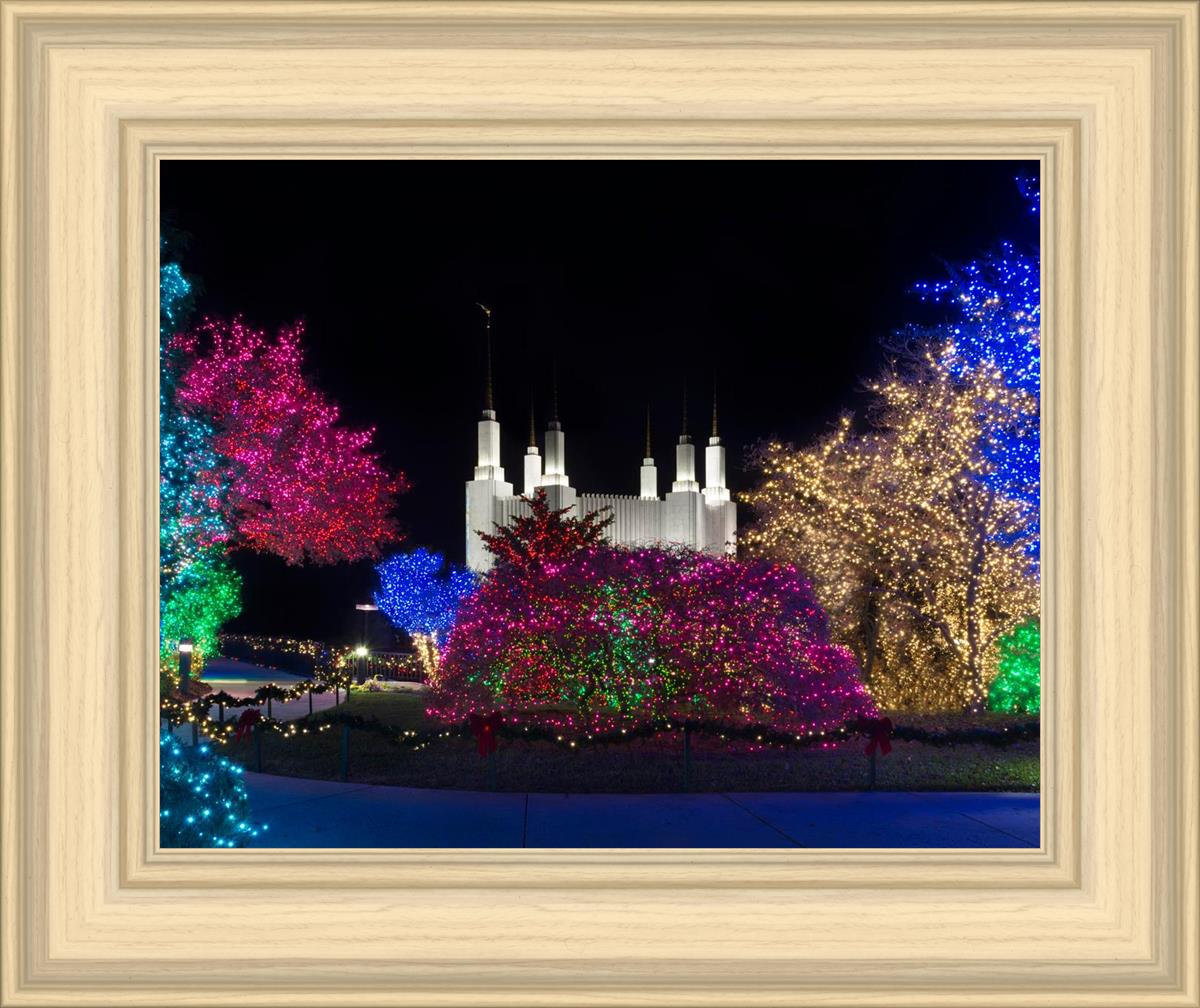 Washington DC Temple Colorful Christmas