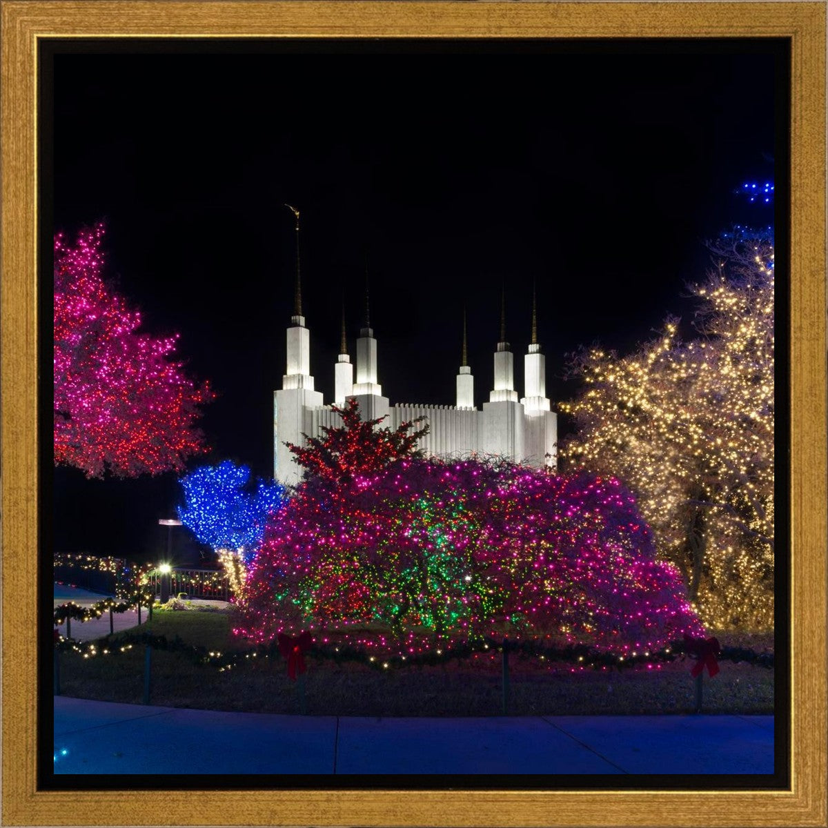 Washington DC Temple Colorful Christmas Gallery Wrap