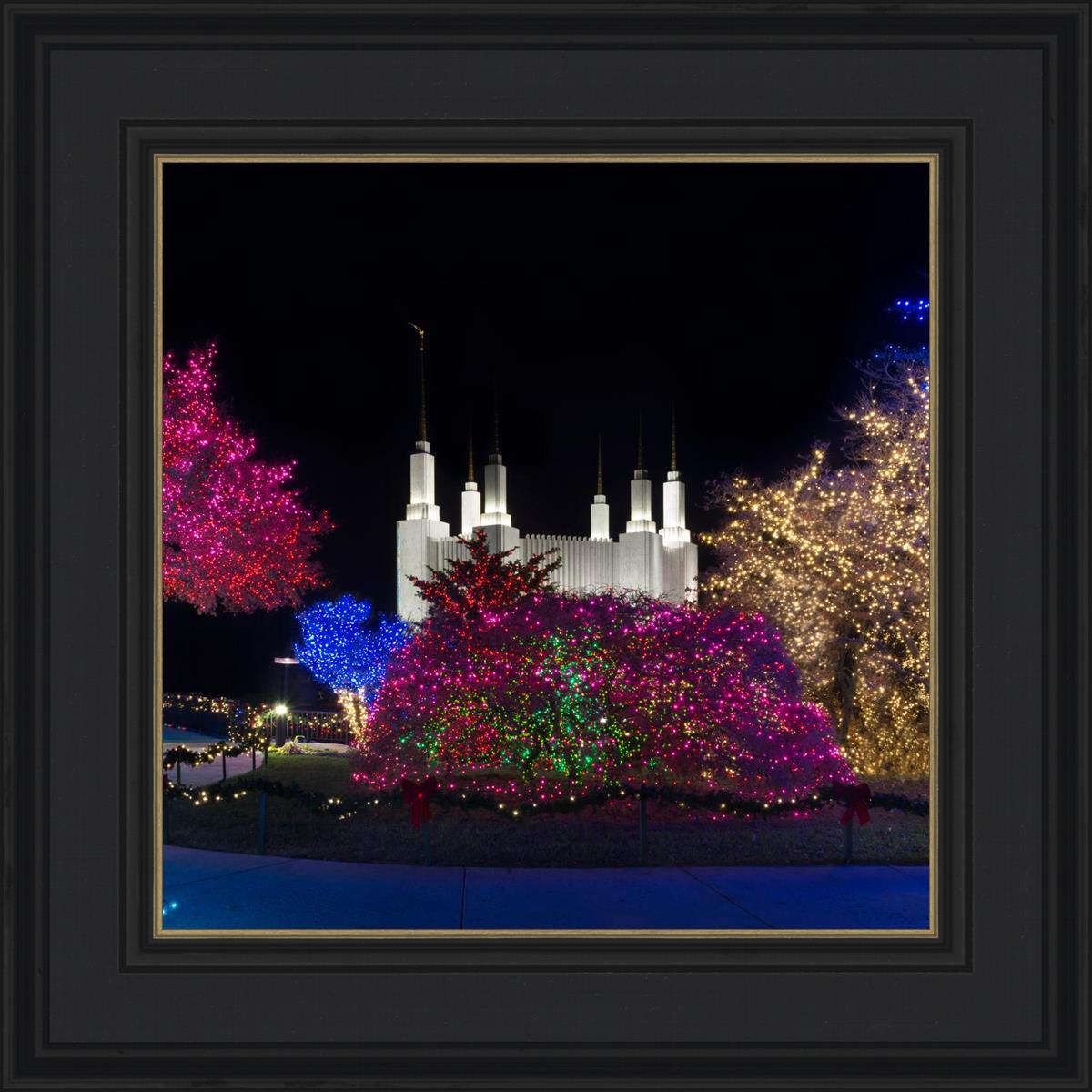 Washington DC Temple Colorful Christmas