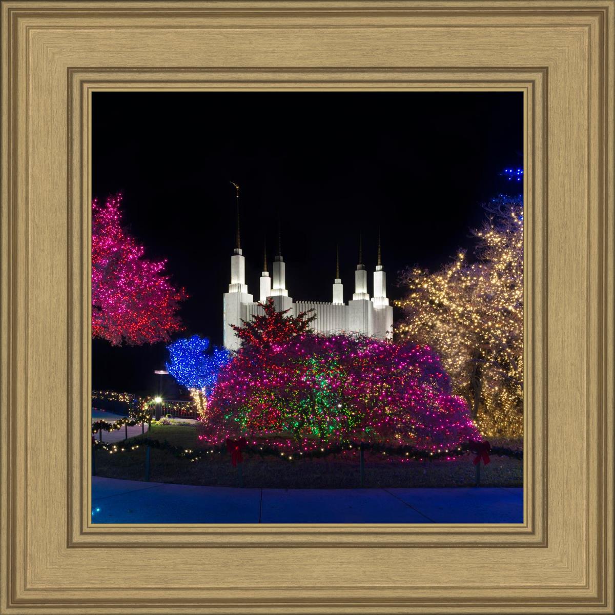 Washington DC Temple Colorful Christmas