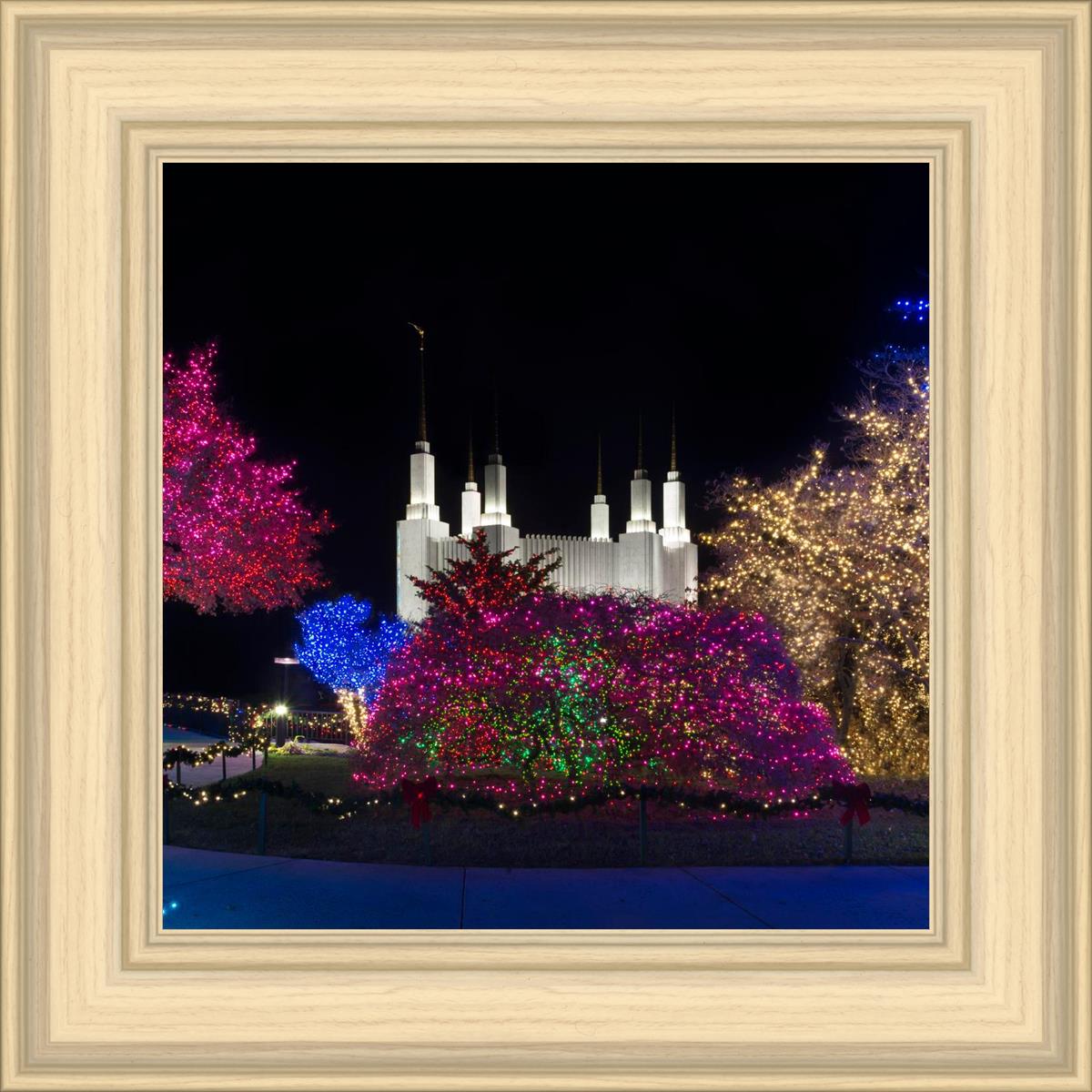Washington DC Temple Colorful Christmas