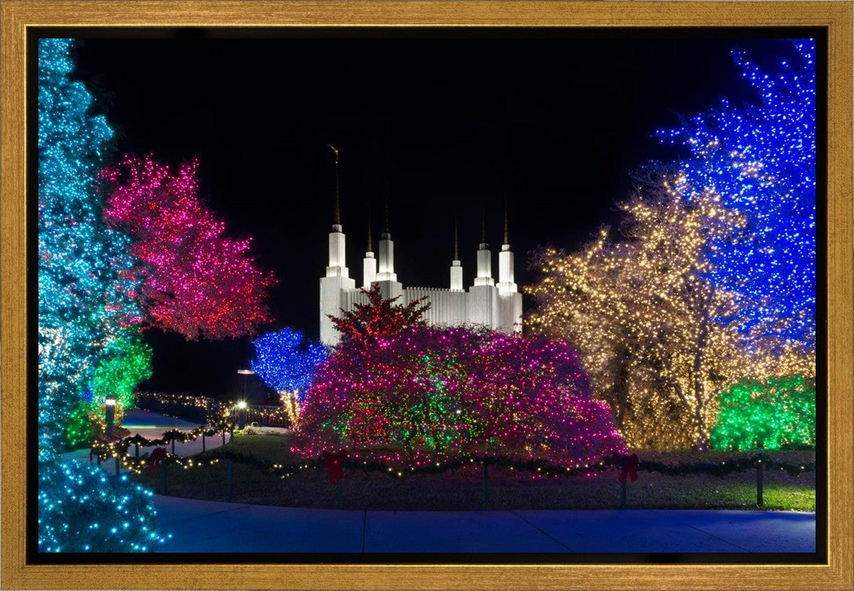 Washington DC Temple Colorful Christmas Gallery Wrap