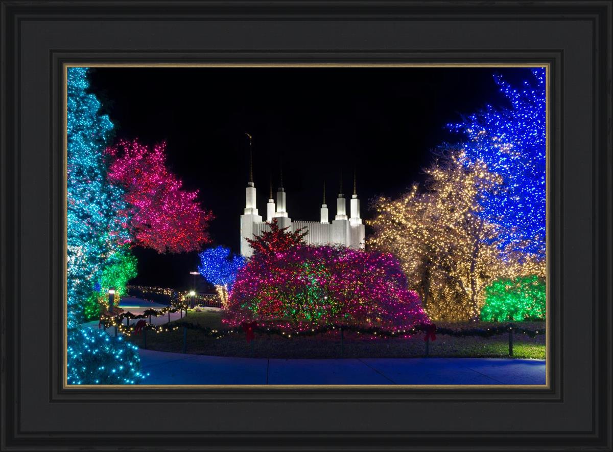 Washington DC Temple Colorful Christmas