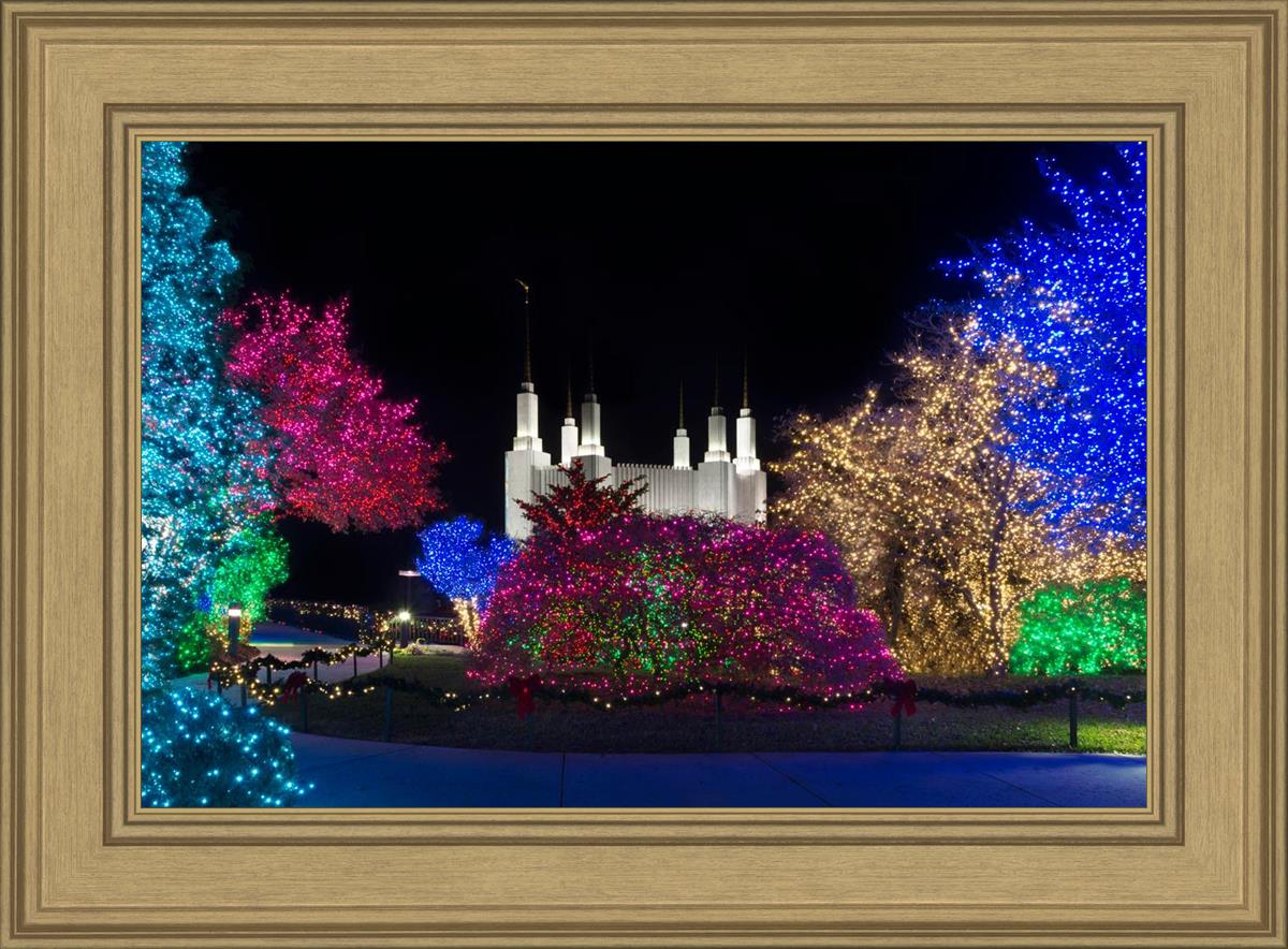 Washington DC Temple Colorful Christmas