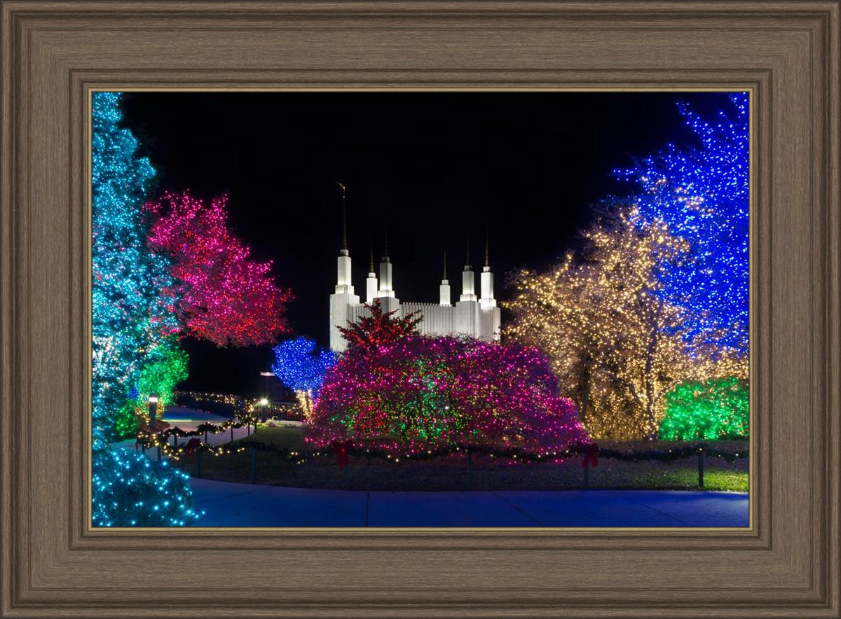 Washington DC Temple Colorful Christmas