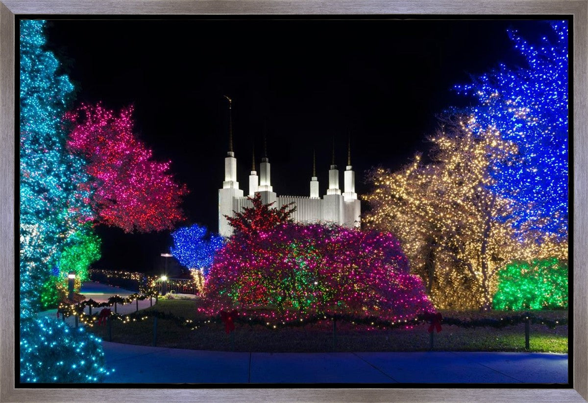 Washington DC Temple Colorful Christmas Gallery Wrap
