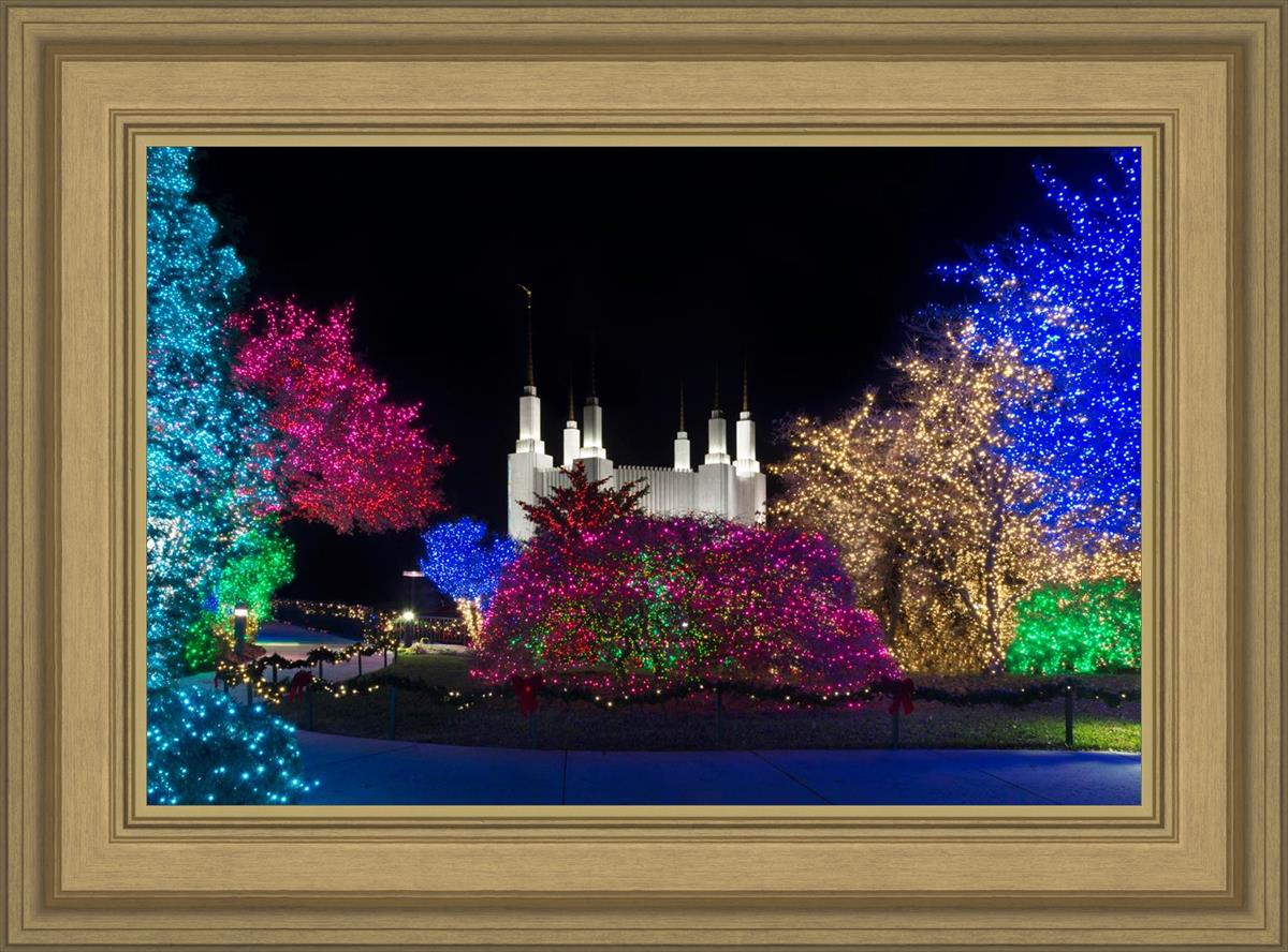 Washington DC Temple Colorful Christmas
