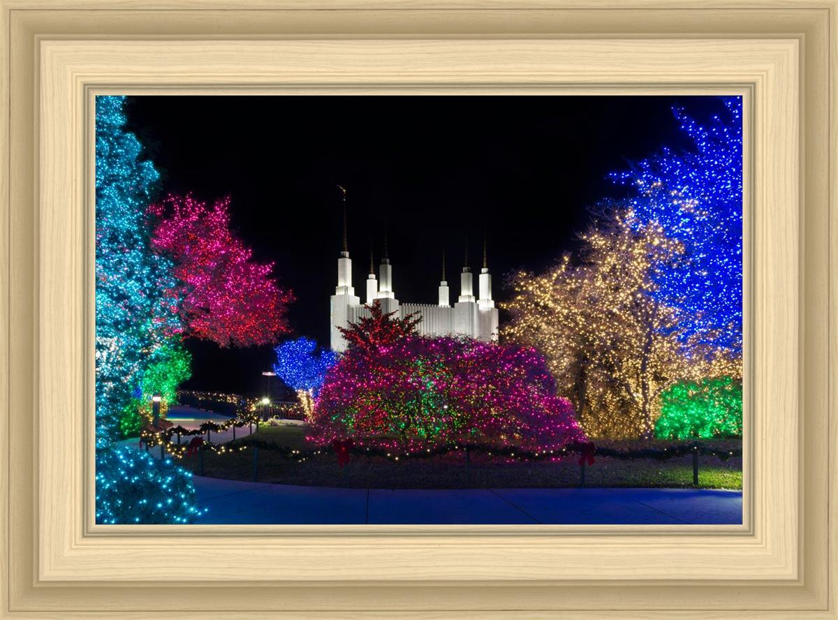 Washington DC Temple Colorful Christmas