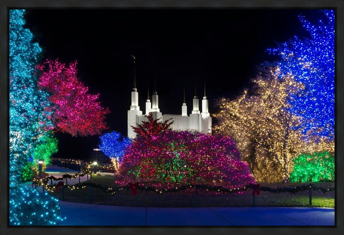 Washington DC Temple Colorful Christmas Gallery Wrap