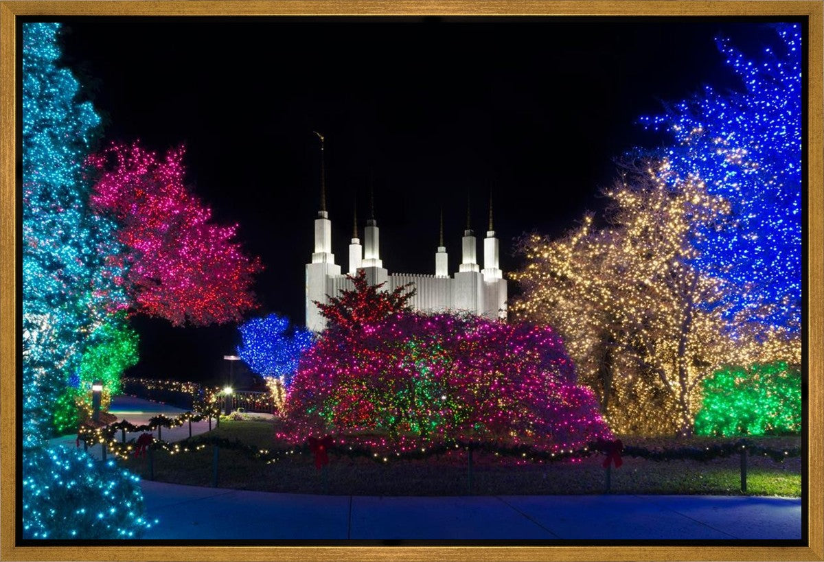 Washington DC Temple Colorful Christmas Gallery Wrap