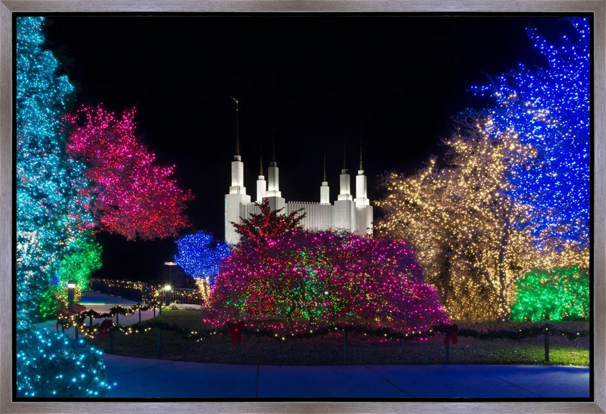 Washington DC Temple Colorful Christmas Gallery Wrap
