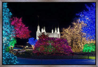 Washington DC Temple Colorful Christmas