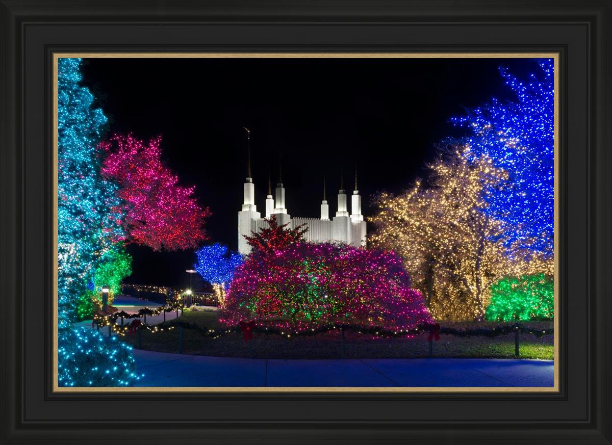 Washington DC Temple Colorful Christmas