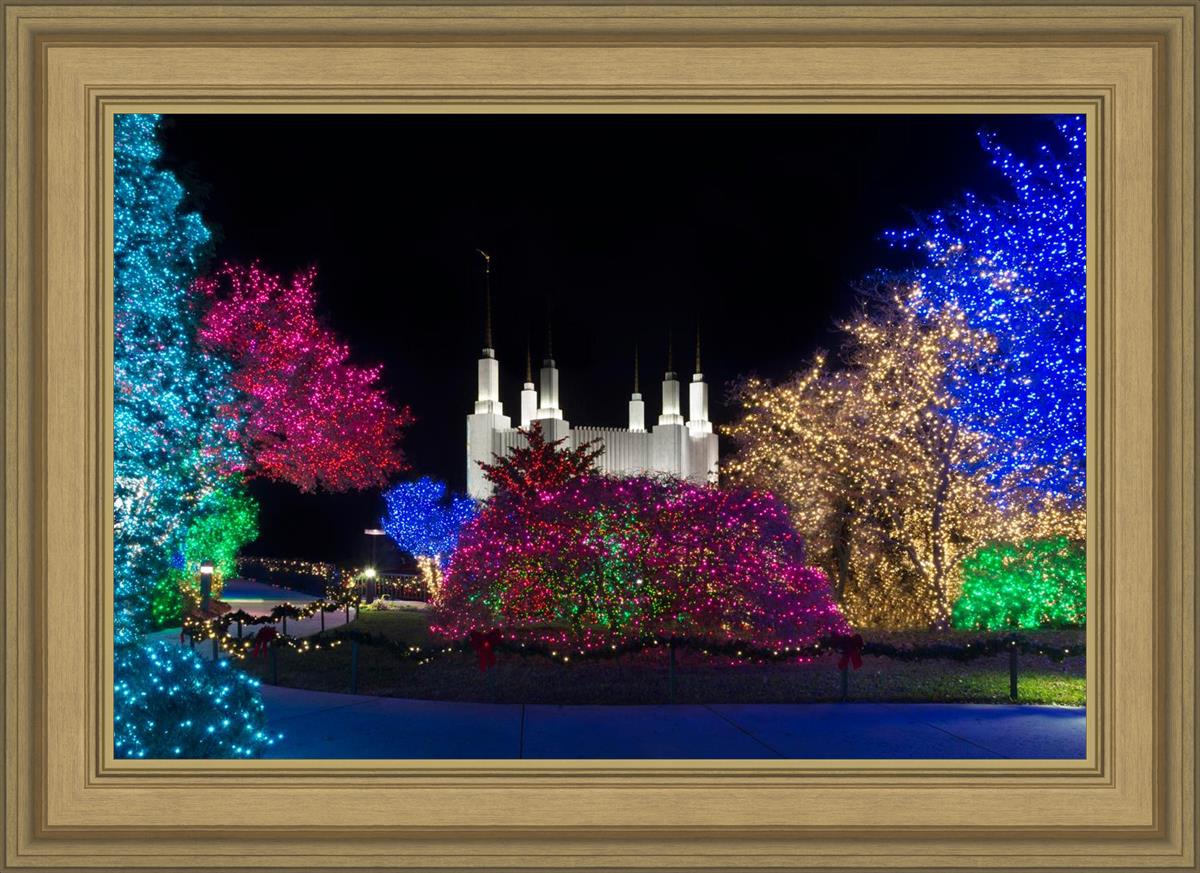 Washington DC Temple Colorful Christmas