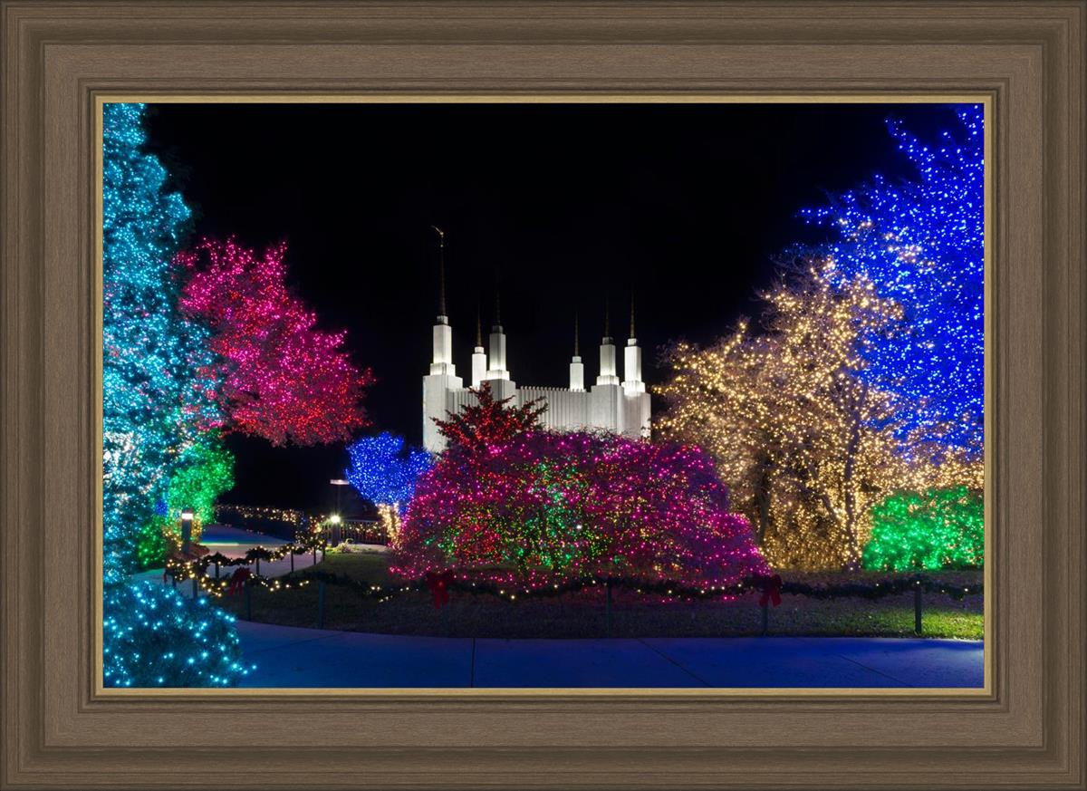 Washington DC Temple Colorful Christmas