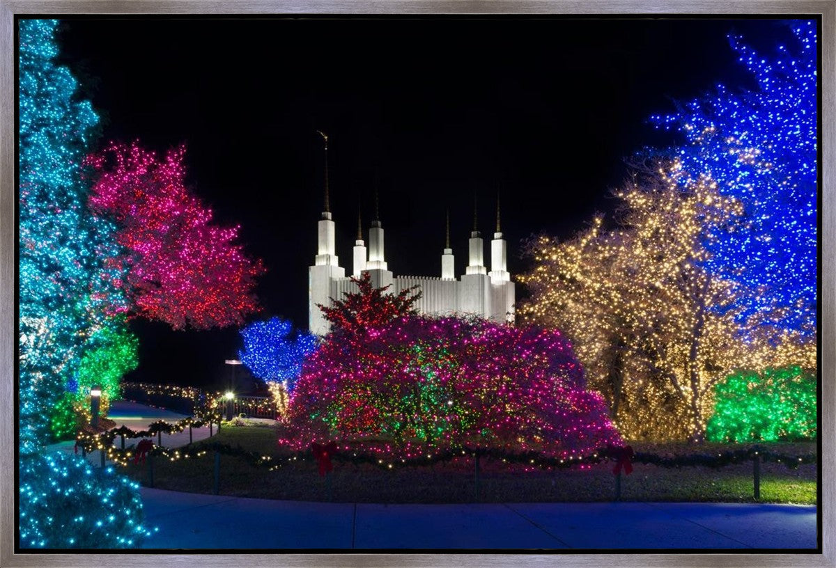 Washington DC Temple Colorful Christmas Gallery Wrap