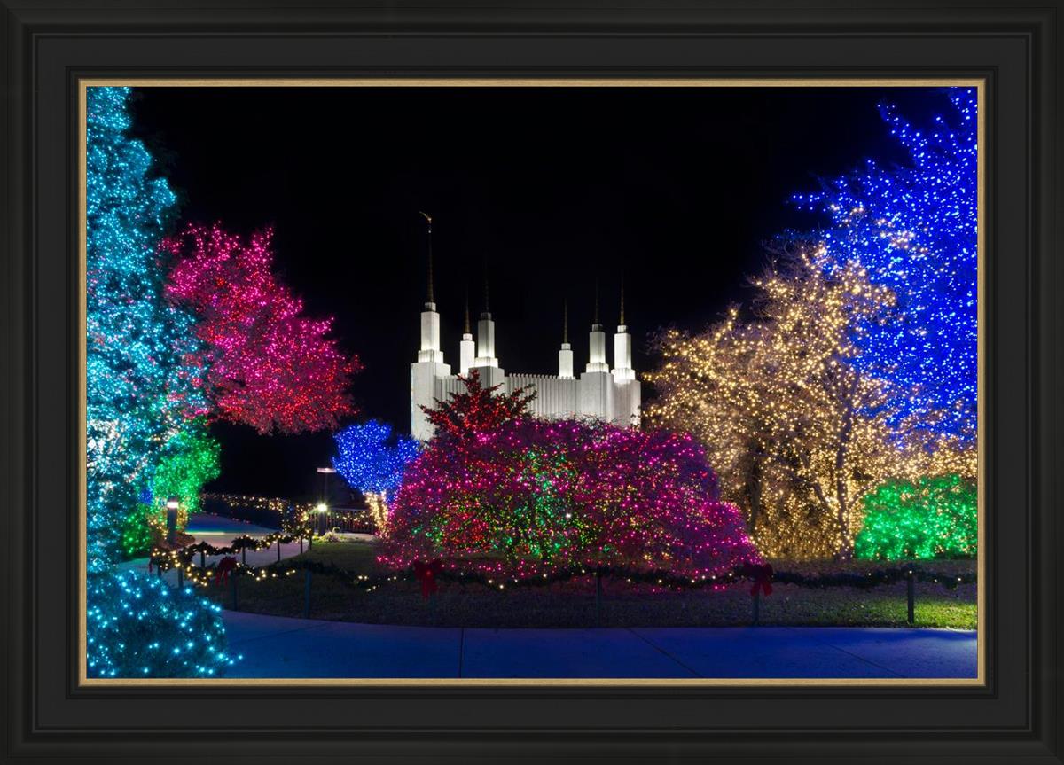 Washington DC Temple Colorful Christmas