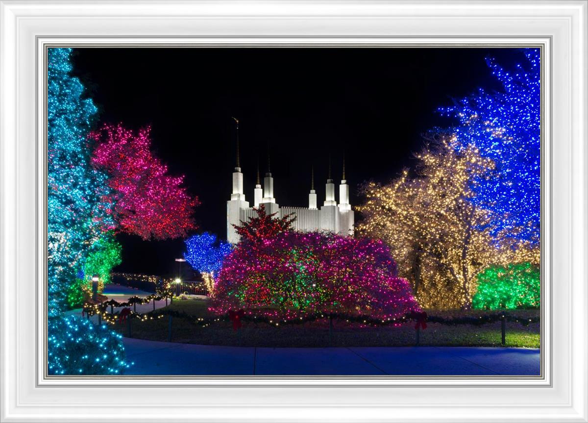Washington DC Temple Colorful Christmas