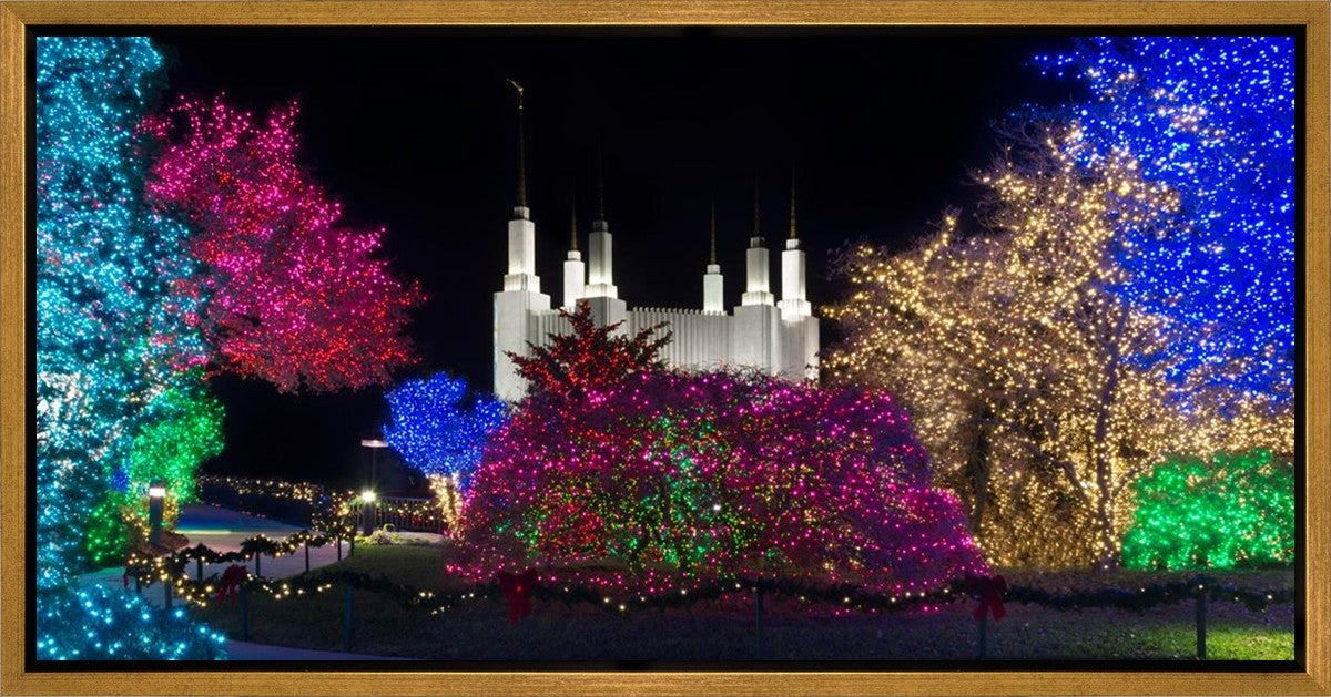Washington DC Temple Colorful Christmas Gallery Wrap