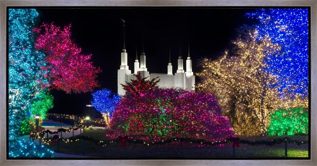 Washington DC Temple Colorful Christmas Gallery Wrap
