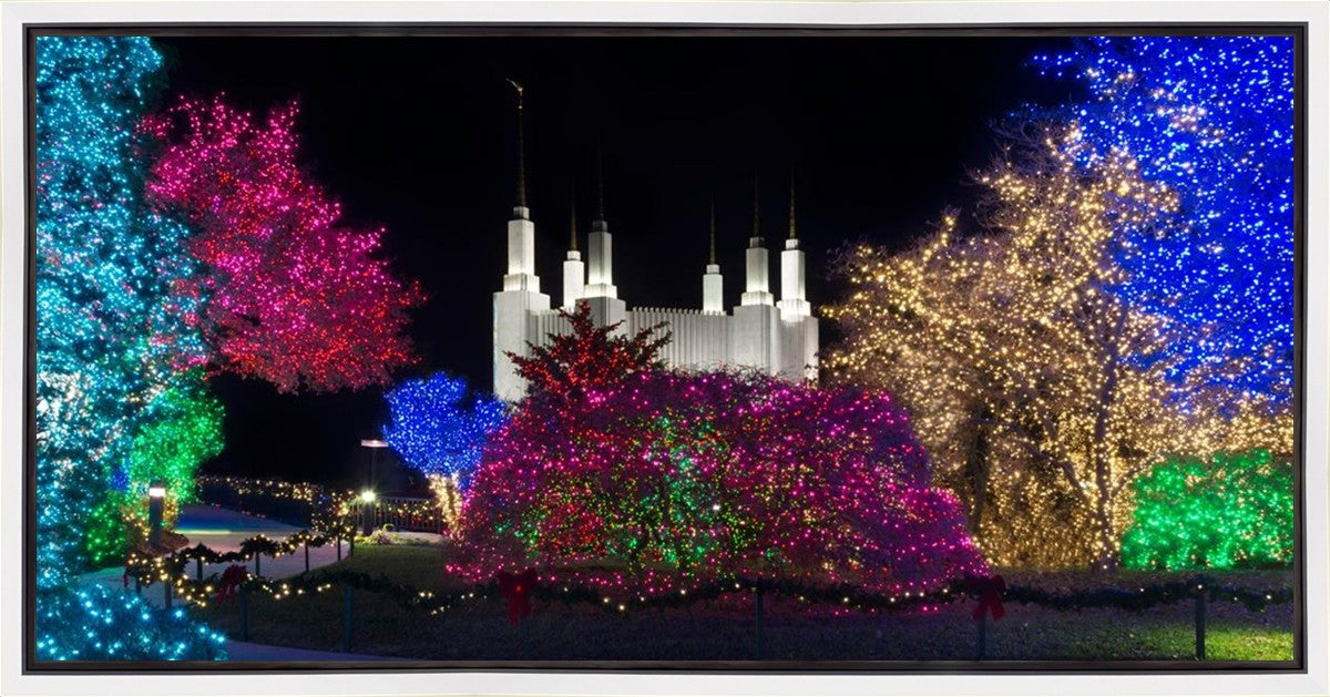 Washington DC Temple Colorful Christmas Gallery Wrap