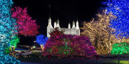 Washington DC Temple Colorful Christmas