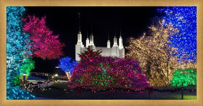 Washington DC Temple Colorful Christmas