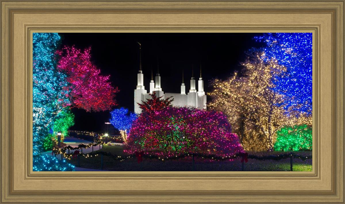Washington DC Temple Colorful Christmas