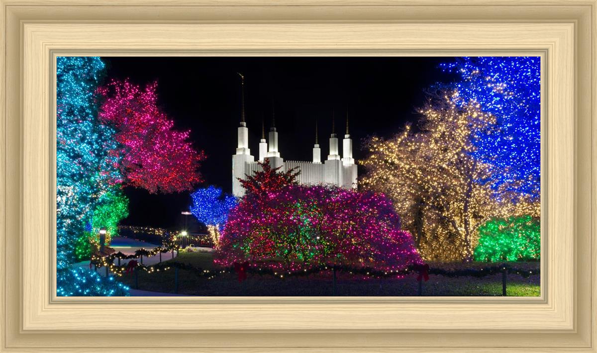 Washington DC Temple Colorful Christmas